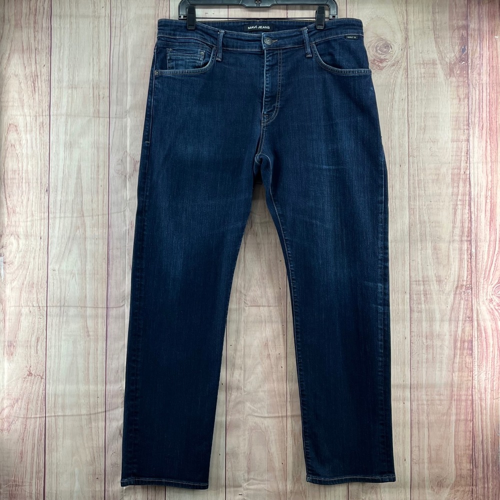 Mavi Jeans Men‎ Dark Wash Stretch Denim Straight Leg Pants Size 36x30